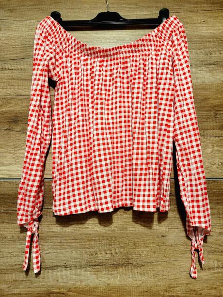 Kockový červený top, reserved,xs