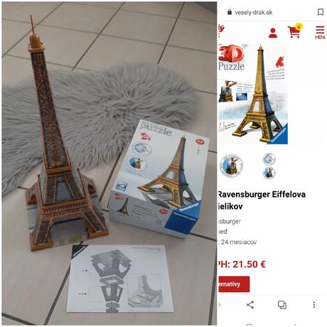 Puzzle plastove eiffelova veža,