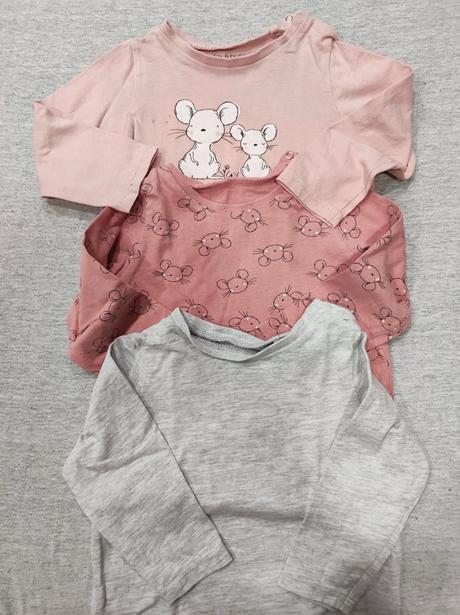 Tričká 3ks, fox & bunny,80