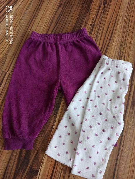 2 ks zamatových tepláčkov v. 2-6 m, baby club,68