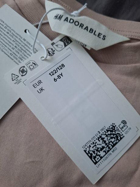 Voľné tričko z bavlny pima, h&m,122 / 128