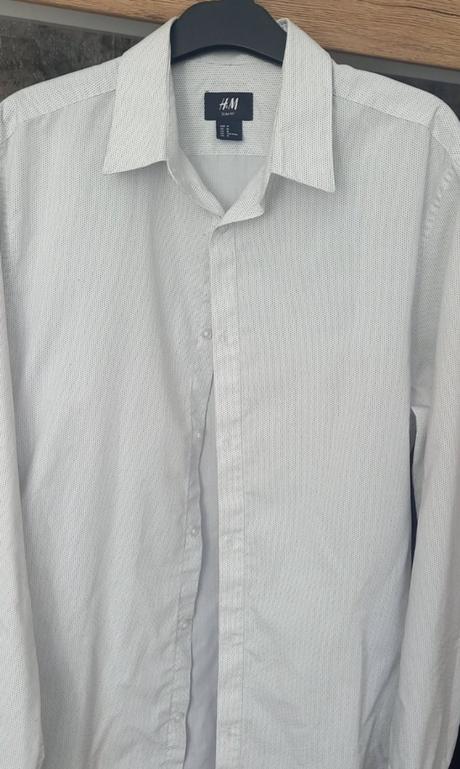 Biela pánska košeľa slim fit m, h&m,m