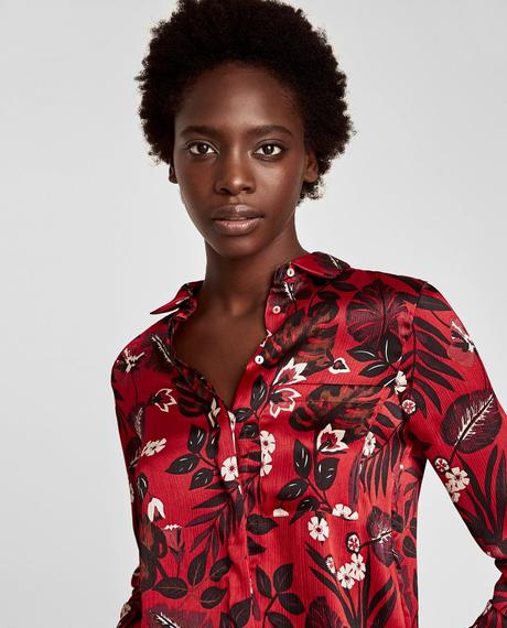 Zara vinova bluzka s kvetmi vel.s, zara,s