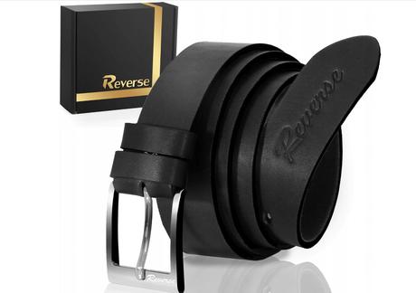 Pánsky kožený opasok reverse čierna,