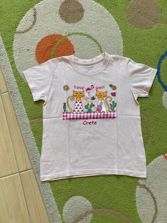 Dievčenské tričko s mačičkami, 140