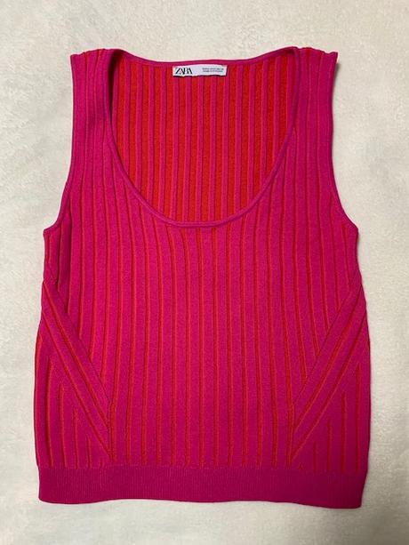 Krátka úpletová vrúbkovaná vesta zn. zara, zara,m