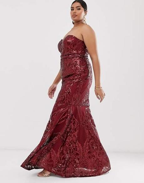 Trblietavé vínove šaty pre moletku, 42 / 44 / xl / xxl