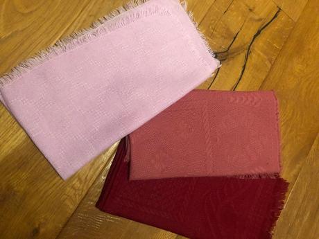 Ružové - staré retro šatky/chustky, 