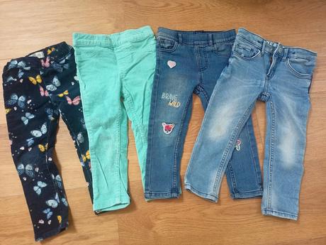 4ks riflové a mencesteove legíny 92, h&m,92