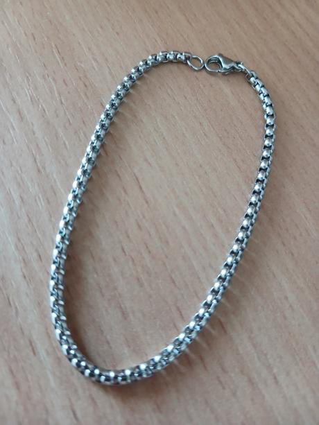 Nový náramok lesklá oceľ - dĺžka 19 cm,
