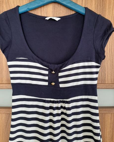Modrobiele pásikavé tričko, new look,38