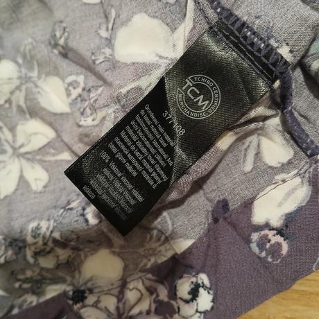 Fialový kvietkovaný župan, tchibo,46