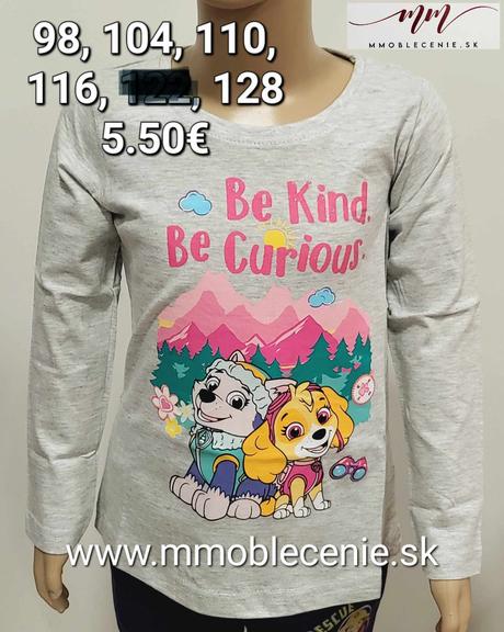 Tričko paw patrol dievčenské, disney,98 / 104 / 110 / 116 / 128