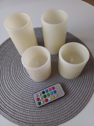 4 sviečky na baterky na diaľkové ovládanie,