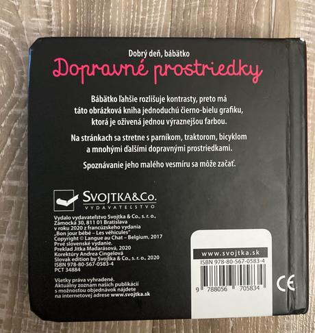 Knižka pre bábätká dopravné prostriedky, 