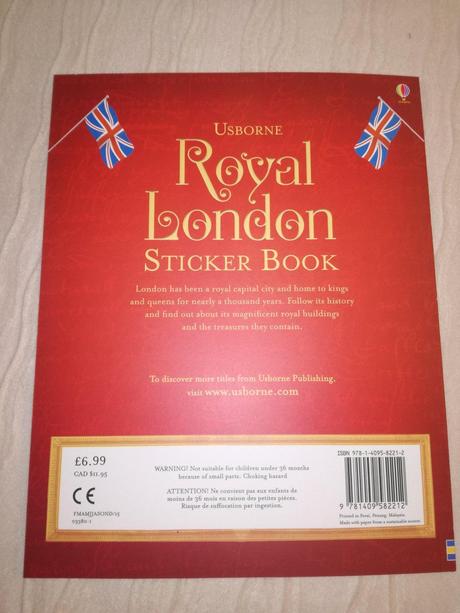 Usborne royal london sticker book, 