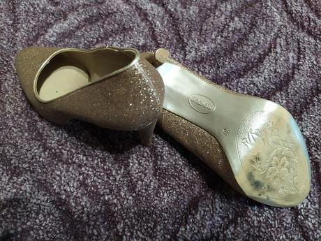 Zlaté trblietavé lodičky 37, graceland,37