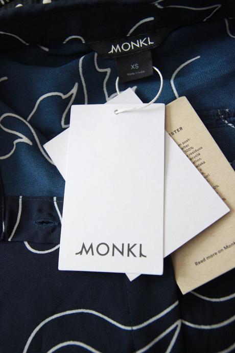 Tmavo modrá crop košeľa, monki, xs