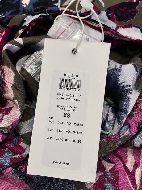 Dámska kvetovaná blúzka krátky rukáv vila (xs), xs