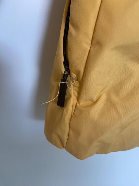 Žltá teplá prešívaná bunda, s