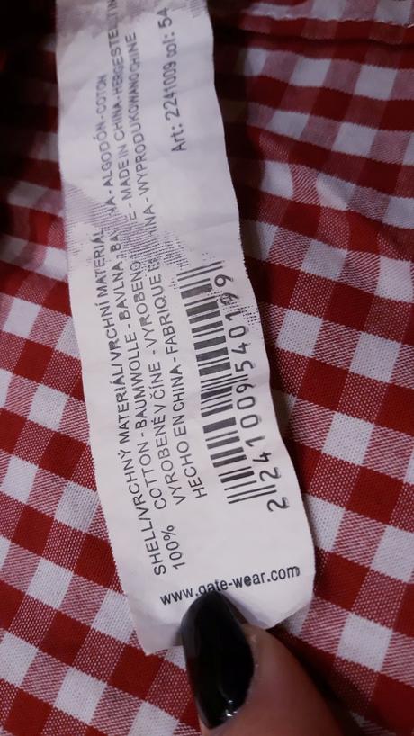 Bielo-červená kockovaná košeľa, gate,s