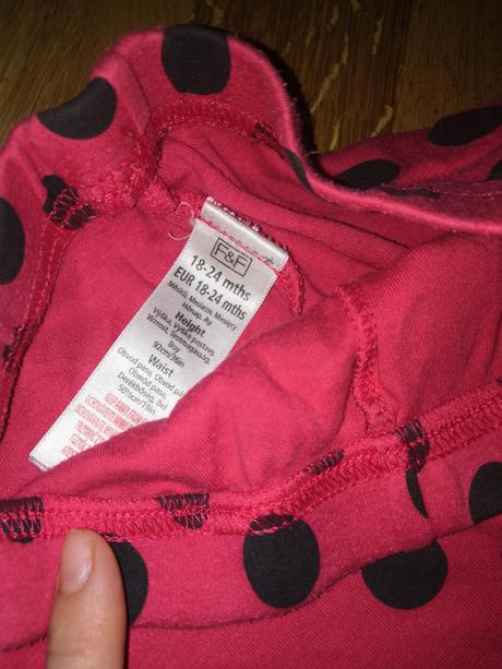 Komplet 92 červený leginy tričko sukna, f&f,92