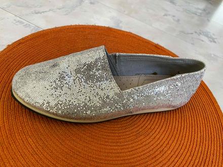 Strieborné luxusné espadrilky, 38