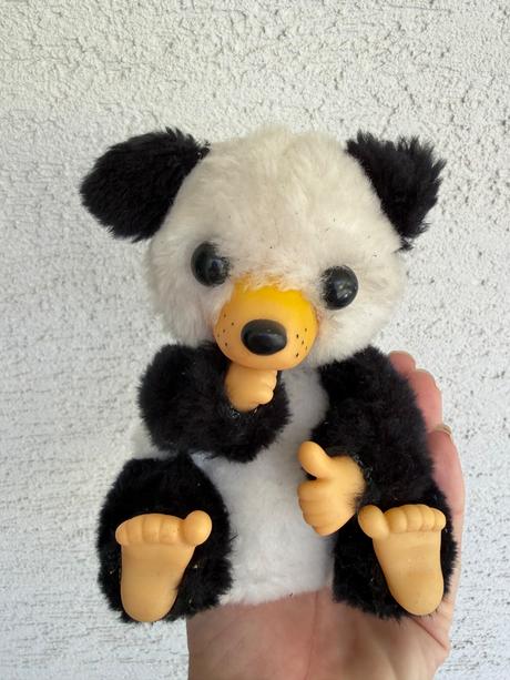 Vintage retro hracka panda cmulajuca prst cca 24 c,