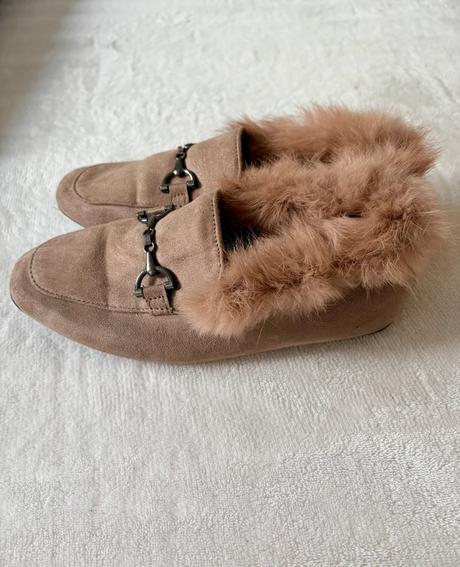 Dámske mokasíny s kožušinou, 36