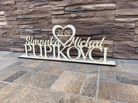 Nápis na svadobný stôl,