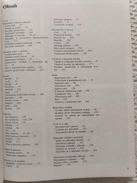 Knihy leto a jeseň v záhrade,