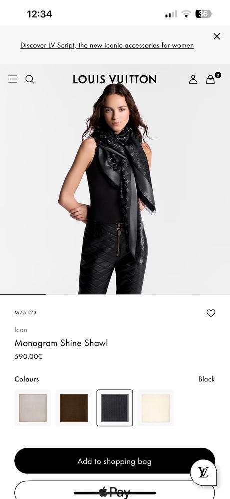 Louis vuitton monogram shine shawl šál, louis vuitton