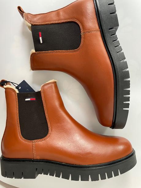 Hilfiger kožené kotníkové čižmy, tommy hilfiger,40