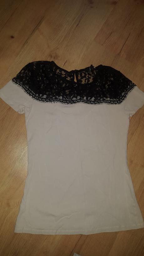 Tričko s čipkou, h&m,s