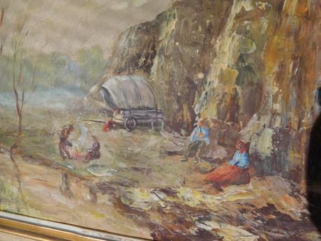 Kočovníci-olej na plátne 1952, 38 x 48 cm 2 kusy,