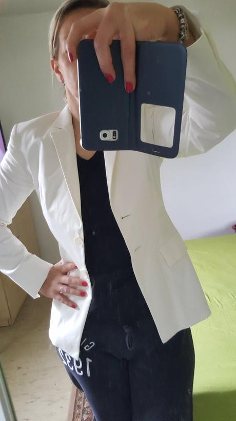 Biele sako, marks & spencer,34