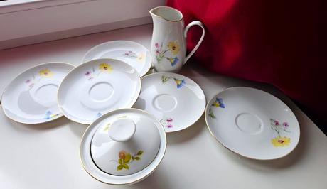 Kávová/čajová súprava servis, porcelán bohemia, 