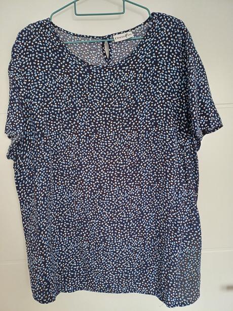 Dámska modrá vzorovaná blúzka, 48