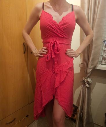 Rúžové romantické šaty mohito (gold label), mohito,xs