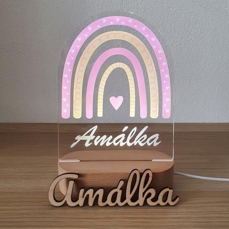 Detská nočná lampa s vlastným menom dúha iii.,