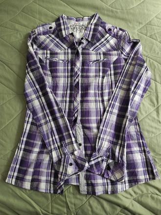 Károvaná košeľa 38, denim,38