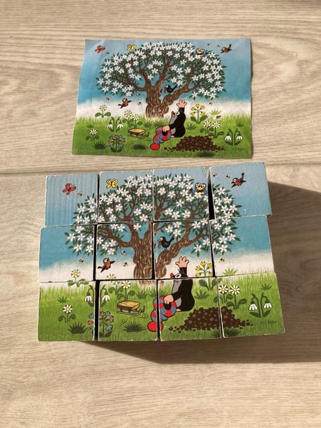 Drevené kocky krteček, 