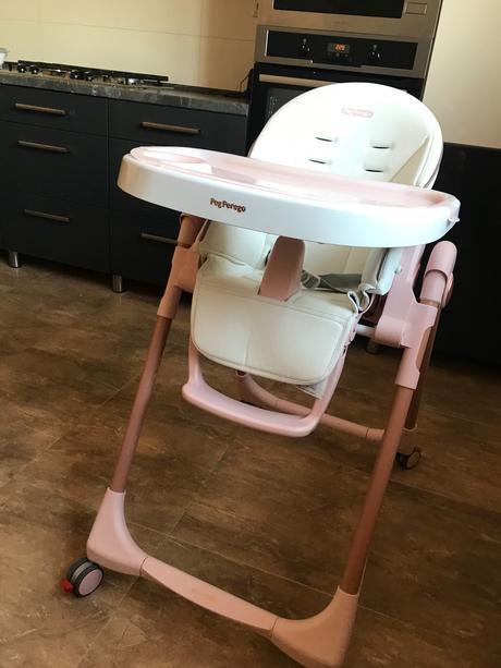 Peg perego ružova jedálenská stolička top stav, peg-pérego