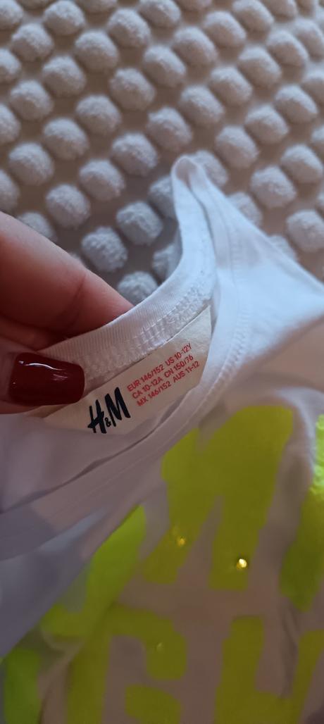Biele tričko s flitrami, h&m,152