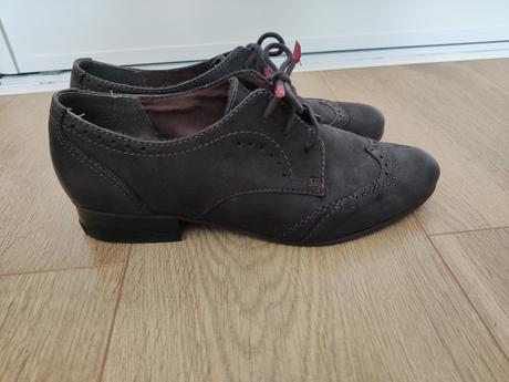Čierne kožené oxfordky tamaris, tamaris,38
