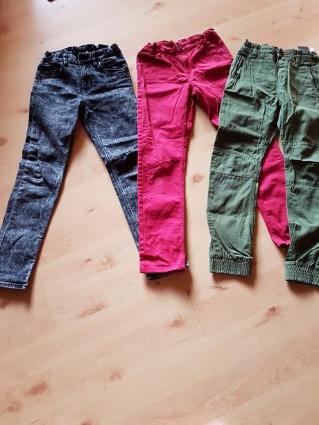 3x hm nohavice minimum nosene kus 8,50e, h&m,140