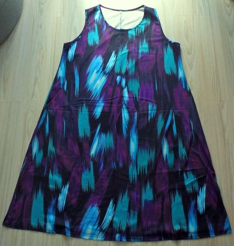 Letné dlhé modro, čierno fialové šaty, v.2xl/3xl, xxl