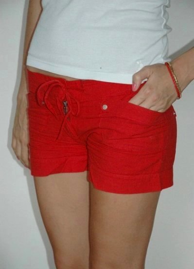 Štýlové červené sexy kraťasky, s