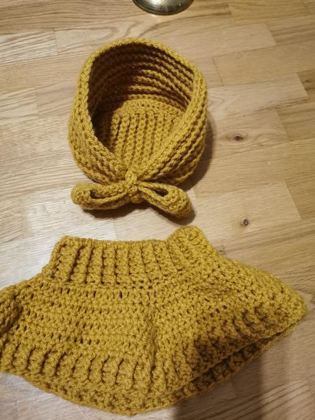 Detská háčkovana čiapka +nakrčnik nová suprava, <50