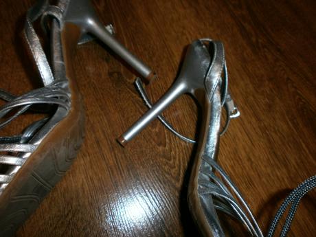 Strieborne sandalky, 39